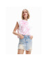 Desigual Тишърт PINK PANTHER 23SWTK49 Бял Regular Fit - Pepit.bg