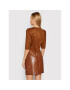 DKNY Блуза P1HA7I75 Кафяв Slim Fit - Pepit.bg