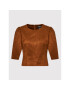 DKNY Блуза P1HA7I75 Кафяв Slim Fit - Pepit.bg