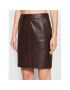 Gestuz Кожена пола Char 10903813 Кафяв Regular Fit - Pepit.bg