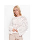 Gina Tricot Пуловер Knitted openwork sweater 19466 Бял Regular Fit - Pepit.bg