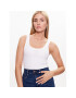 Gina Tricot топ Rib tank 19105 Бял Regular Fit - Pepit.bg