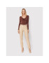 Guess Блуза W2BP65 KBEL2 Кафяв Slim Fit - Pepit.bg