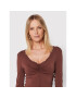 Guess Блуза W2BP65 KBEL2 Кафяв Slim Fit - Pepit.bg