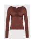 Guess Блуза W2BP65 KBEL2 Кафяв Slim Fit - Pepit.bg