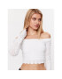 Guess Пуловер Pointelle Deeta W3GR11 Z36H2 Бял Regular Fit - Pepit.bg