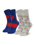 Happy Socks Комплект 2 чифта къси чорапи дамски XCHE02-6300 Син - Pepit.bg