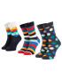 Happy Socks Комплект 3 чифта дълги чорапи мъжки XMIX08-6000 Цветен - Pepit.bg