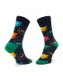 Happy Socks Комплект 3 чифта дълги чорапи мъжки XMJA08-0150 Черен - Pepit.bg