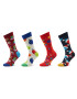 Happy Socks Комплект 4 чифта дълги чорапи унисекс XHBG09-4300 Цветен - Pepit.bg