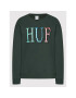 HUF Суитшърт 8-Bit Crew WPF0009 Зелен Relaxed Fit - Pepit.bg