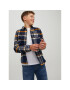 Jack&Jones Junior Риза Rowen 12219749 Тъмносин Regular Fit - Pepit.bg