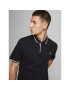 Jack&Jones Тениска с яка и копчета Jersey 12180891 Черен Regular Fit - Pepit.bg