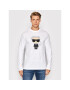 KARL LAGERFELD Тениска с дълъг ръкав Crewneck Ls 755063 512250 Бял Regular Fit - Pepit.bg