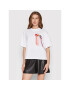 KARL LAGERFELD Тишърт Fringe Logo 221W1707 Бял Relaxed Fit - Pepit.bg