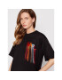 KARL LAGERFELD Тишърт Fringe Logo 221W1707 Черен Relaxed Fit - Pepit.bg