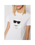 KARL LAGERFELD Тишърт Ikonik Choupette 210W1723 Бял Regular Fit - Pepit.bg