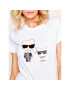 KARL LAGERFELD Тишърт Ikonik Karl & Choupette 201W1705 Бял Regular Fit - Pepit.bg