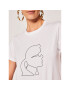 KARL LAGERFELD Тишърт Karl Profile Rhinestone Tee 201W1734 Бял Regular Fit - Pepit.bg