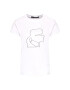 KARL LAGERFELD Тишърт Karl Profile Rhinestone Tee 201W1734 Бял Regular Fit - Pepit.bg