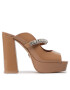 Kurt Geiger Чехли Duke Platform Peep Toe 9559248309 Кафяв - Pepit.bg