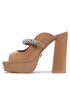 Kurt Geiger Чехли Duke Platform Peep Toe 9559248309 Кафяв - Pepit.bg