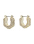 Luv AJ Обици Pave Hex Bolt Huggies HOL22-E-PHBH-G Златист - Pepit.bg