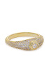 Luv AJ Пръстен Pave Hex Signet Ring HOL22-R-PHSR-G Златист - Pepit.bg