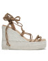 Manebi Еспадрили Soft Suede Lace-Up Wedge Espadrilles L 8.7 WA Кафяв - Pepit.bg