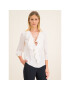 Manila Grace Блуза Con Rouche C134XJ Бял Relaxed Fit - Pepit.bg