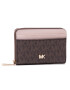 MICHAEL Michael Kors Малък дамски портфейл Mott 34F9GF6Z1B Кафяв - Pepit.bg