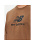 New Balance Суитшърт Essentials Stacked Logo French Terry Crewneck MT31538 Кафяв Regular Fit - Pepit.bg