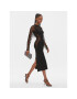 ROTATE Коктейлна рокля Contrast Midi Dress 111268100 Черен Slim Fit - Pepit.bg