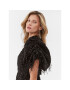 ROTATE Коктейлна рокля Sequin Midi Puff 111627100 Черен Regular Fit - Pepit.bg
