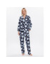 Seidensticker Пижама Classic Pajama Set Flowers Тъмносин Straight Fit - Pepit.bg