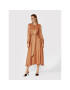 Simple Ежедневна рокля SUD070 Кафяв Regular Fit - Pepit.bg
