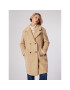 Simple Кожено палто PLD508-0 Бежов Relaxed Fit - Pepit.bg