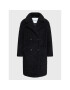 Simple Кожено палто PLD508-01 Черен Relaxed Fit - Pepit.bg