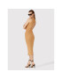 Simple Лятна рокля SUD012 Кафяв Slim Fit - Pepit.bg