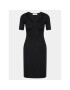 Simple Плетена рокля SUD003 Черен Slim Fit - Pepit.bg