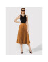 Simple Плисирана пола SDD006 Кафяв Regular Fit - Pepit.bg