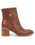 Tommy Hilfiger Боти Feminine Th Hardware Mid Bootie FW0FW07539 Кафяв - Pepit.bg