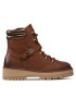 Tommy Hilfiger Боти Polished Leather Flat Boot FW0FW06042 Кафяв - Pepit.bg
