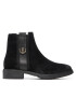 Tommy Hilfiger Боти Th Hardware Suede Flat Boot FW0FW05974 Черен - Pepit.bg