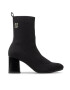 Tommy Hilfiger Боти Th Logo High Heel Sock Boot FW0FW06539 Черен - Pepit.bg