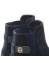 Tommy Hilfiger Боти тип челси Th Suede Flat Boot FW0FW06750 Тъмносин - Pepit.bg