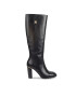 Tommy Hilfiger Ботуши Feminine Th Hardware Longboot FW0FW07541 Черен - Pepit.bg