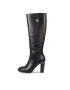 Tommy Hilfiger Ботуши Feminine Th Hardware Longboot FW0FW07541 Черен - Pepit.bg