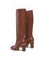 Tommy Hilfiger Ботуши Feminine Th Hardware Longboot FW0FW07541 Кафяв - Pepit.bg