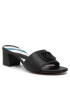 Tommy Hilfiger Чехли Th Leather Branding Heel Sandal FW0FW06477 Черен - Pepit.bg